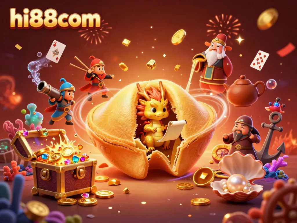 Trải nghiệm cá cược may mắn tại hi88com với quà tặng từ cookie vàng và rồng thông thái.