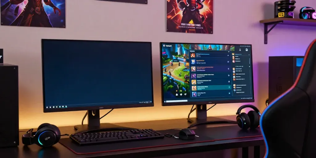 Experience the thrill of Totobet link alternatif in a vibrant modern gaming setup with dual monitors and RGB lighting.