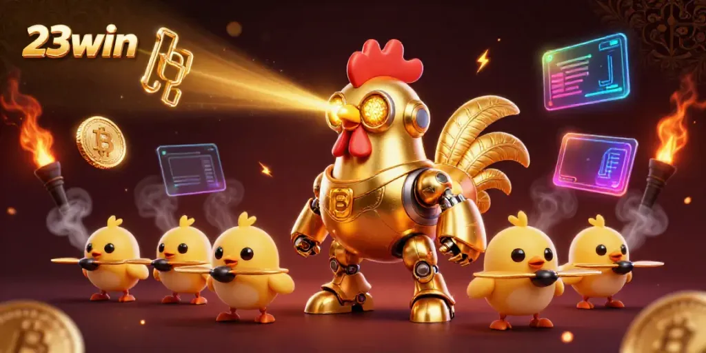 Experience thrilling gameplay at 23win with dynamic golden rooster robot and cryptocurrencies as part of the casino excitement.