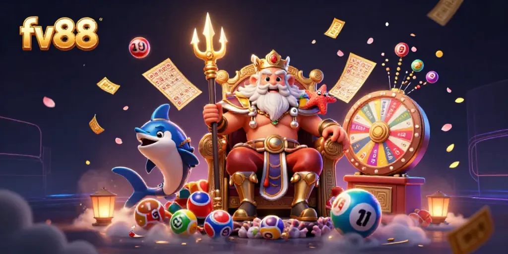 Experience winning with dynamic fv88 lottery balls and engaging casino elements in vivid 3D