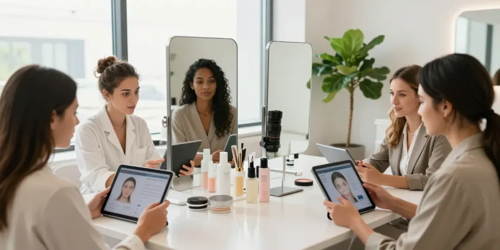 Exploring alternatives to QOVES in a vibrant beauty studio.