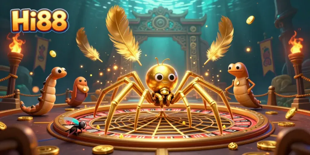 Place bets at Hi88 with thrilling roulette action depicted in a vibrant casino scene